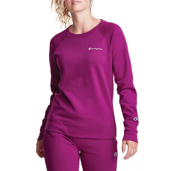 Women's Sz Large new Champion PowerBlend Crew Neck Pullover VENTURE PINK color - Picture 7 of 8